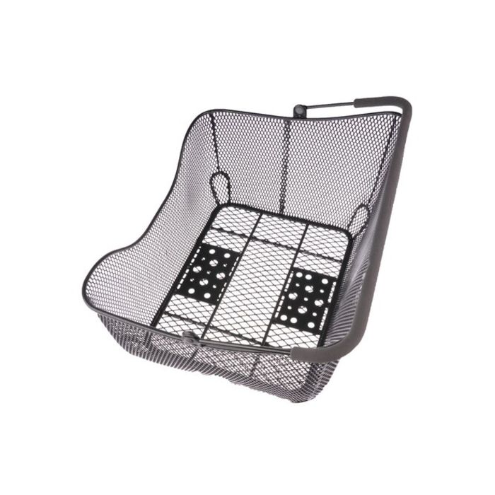 Pletscher Korb Deluxe auf Gepäckträger mit 3-Punkte Adapter grau main product photo
